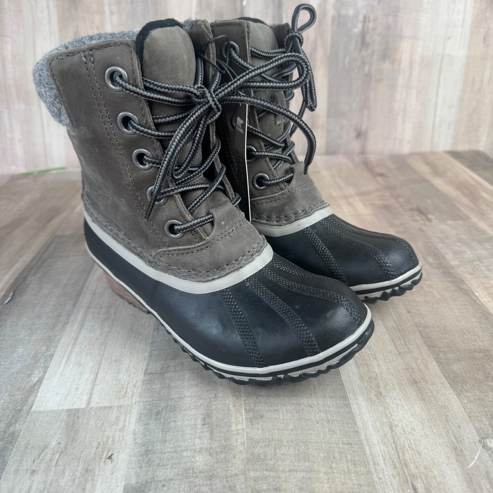 NEW Sorel Women's 5 Black Slimpack II Waterproof Duck Boots NO BOX